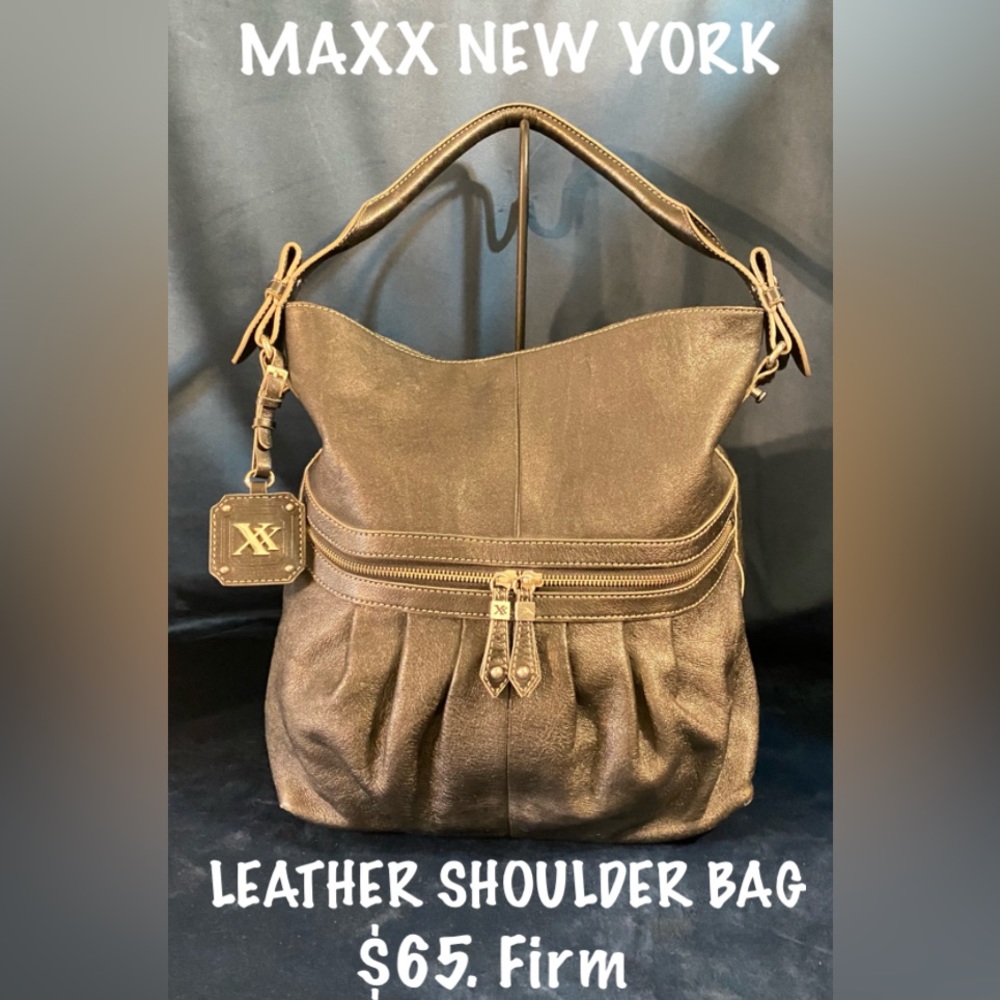 MAXX New York Black Genuine Leather Large Bag. Absolutely Gorgeous!!!